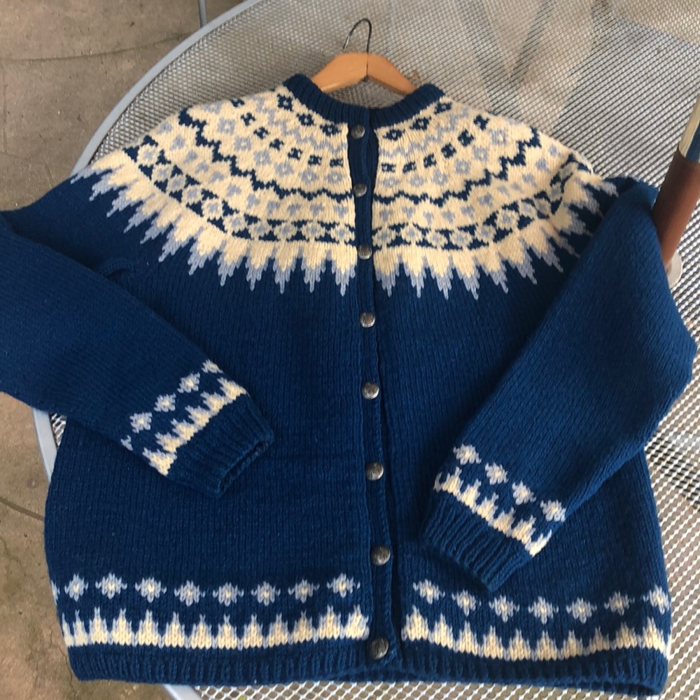 Hand Knitted Button Down Sweater - image 6